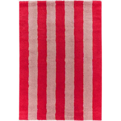 Tappeto da interno a righe rosse e rosa