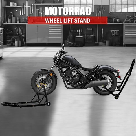 Béquille moto avant et arrière en acier, noire HAVRYA (1/5)