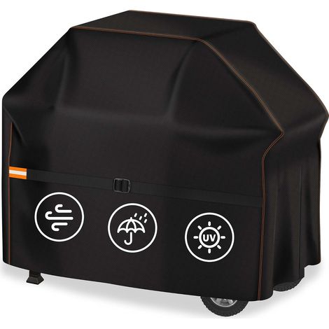 Housse de Barbecue résistante aux intempéries - Housse de Protection pour Barbecue à gaz - Imperméable à la poussière - 147 x 61 x 122 cm - Noir (1/5)