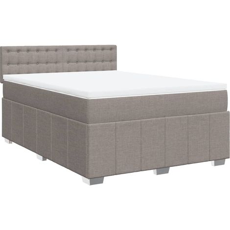 Maison Exclusive - Giroletto a Molle con Materasso Tortora 140x190 cm in Tessuto