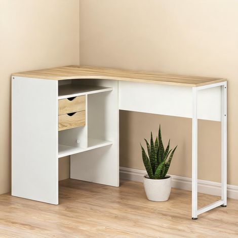 Bureau blanc en panneaux de particules 120 x 60 x 74 cm (1/5)