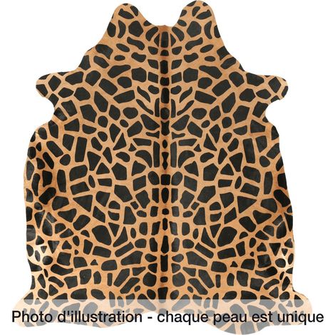 Peau de vache safari girafe 3-4m2 jaune noir - Jaune, noir (1/4)