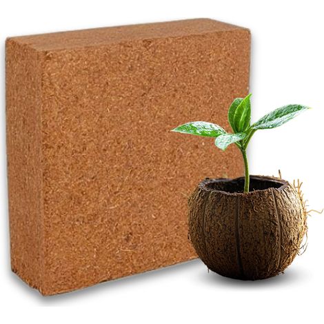 Briquettes de fibres de coco et tourbe 5 kg, substrat pour plantes 70 l (1/5)