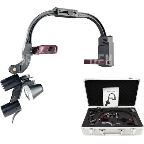Loupes dentaires, grossissement 3,5X, lampe frontale chirurgicale (1/2)