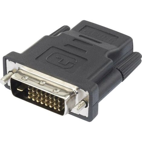 Adaptateur HDMI vers DVI mâle – RF-4212228, noir, 1 pièce, connectique 24+1 broches, compatible HDMI femelle / DVI mâle (1/3)