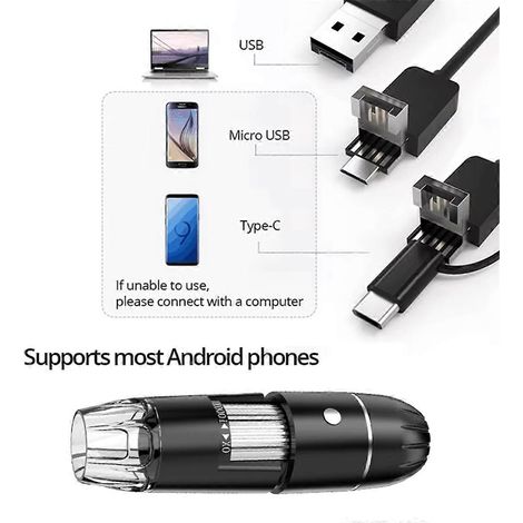Tragbares USB-HD-Digitalmikroskop mit schwarzer Inspektionskamera (1/5)