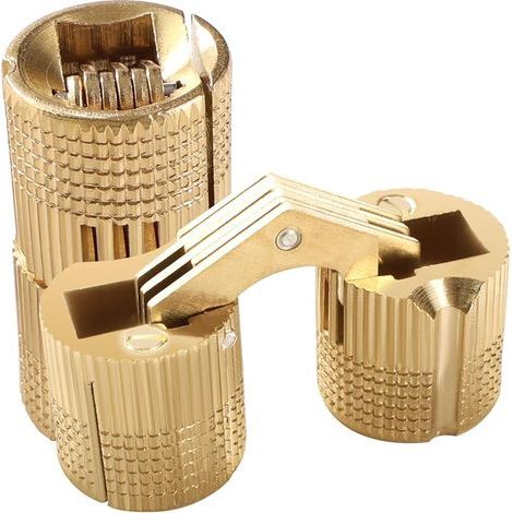 2 Pièces 18mm Charnière Invisible Laiton Tonneau, Charnière Laiton Caché Ouverture à 180° Angle, Charnières à Barillet Dissimulées, pour Boîtes à Cadeau Bijoux Bricolage (1/5)