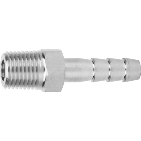 2PCS Raccord Rapide 1/4 Pouce BSPT Mâle en Acier Inoxydable, Jonction Barb pour Tuyau (BSPT1/4-6mm) (1/5)