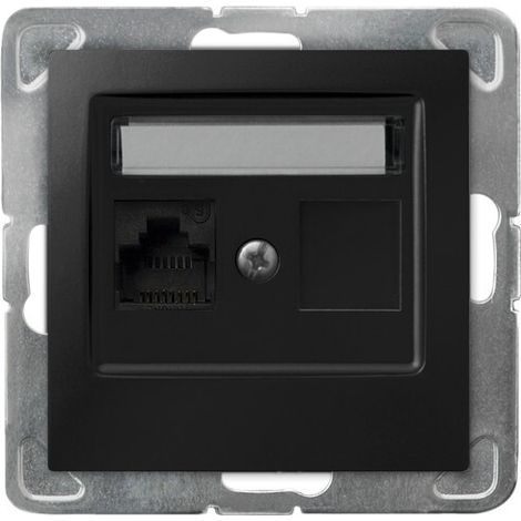 Zócalo único para ordenador, cat. 5e MMC - impresión en negro mate GPK-1Y/K/