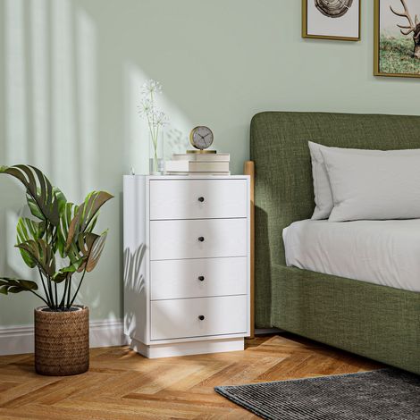 Cómoda/aparador con 7 cajones, fabricado en madera de ingeniería de estilo moderno, 47 x 29 x 75 cm, blanco.