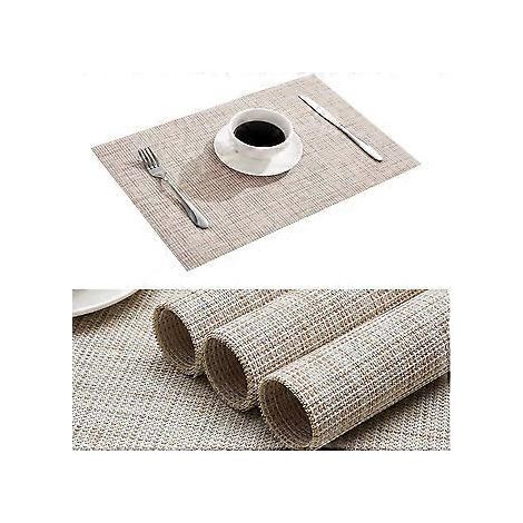 Platzsets, 4er-Set, Tischsets aus gewebtem Vinyl-PVC, rutschfest, hitzebeständig, waschbar