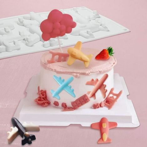 Moule À Patisserie - Silicone - Forme Avion - 29,5 X 17 X 5,5 Cm - Température -40 À 230 °C - 3500 Utilisations (1/4)