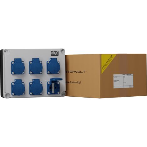 Tableau électrique de chantier FRED 6x230 V Schuko Mennekes Doktorvolt® DV-2978-D (1/5)