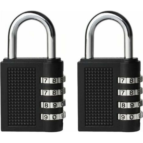 2-Piece Combination Lock, Outdoor Padlock for School Lockers, Toolboxes, 4-Digit Resettable Code, Outdoor Cabinet Key YMYNY (1/4)