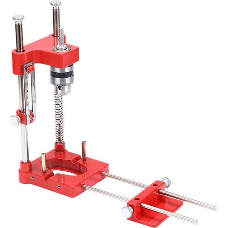 The best woodworking drill locator,Adjustable Punch Locator Drill Template Guide,Woodworking Drilling Locator Tool Outil de localisation, gabarit de perçage pour porte,Rouge Base en plastique (1/5)
