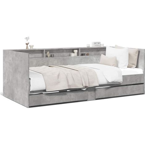 Maison Exclusive - Sofá cama con cajones sin colchón gris hormigó (1/5)
