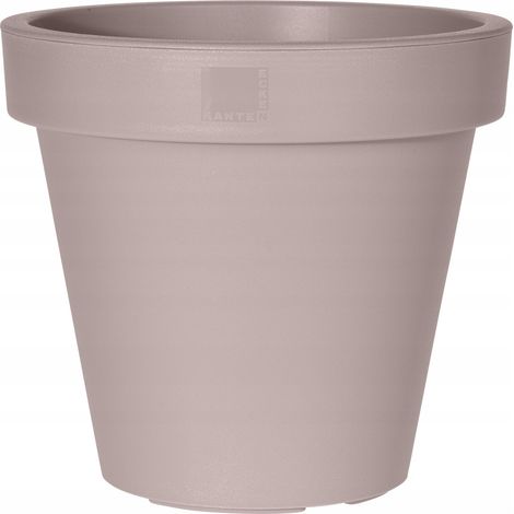 Maceta redonda de plástico con tapa, color beige, grande, 80 cm, 1 unidad.