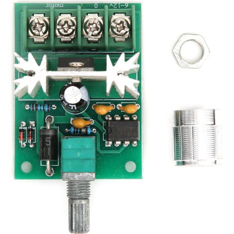 PWM DC Motor Speed Controller Control Switch with Aluminum Alloy Knob DC6-12V 6A (1/5)