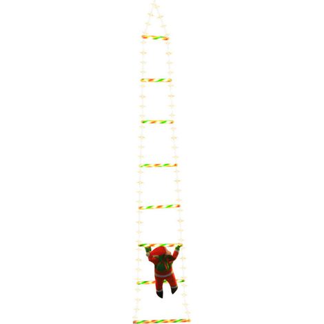 Christmas Ladder Lights with Santa Claus, 4.86 feet, Hanging Christmas Tree Ornament with Timer, Remote Control, 8 Flashing Modes, LED Hanging Lights for Bedroom Wall (1/4)