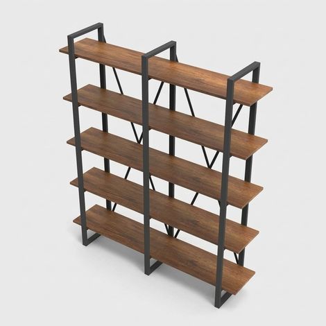 Moderne Regalwand aus Metall und Holz Jorel