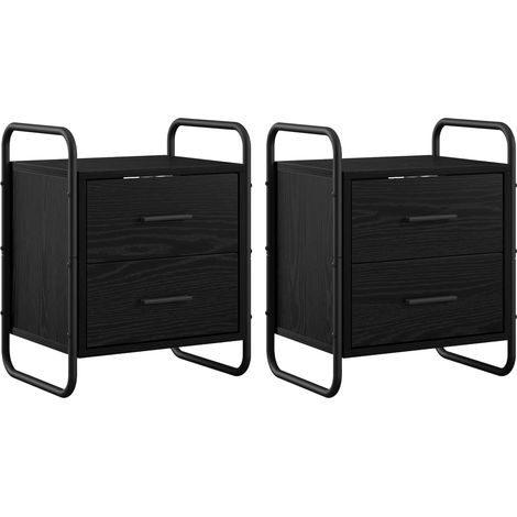 Armario Colgante para la Mesa de Noche 2 uds. Roble Negro vidaXL (1/5)
