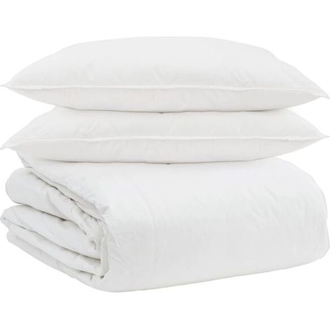 Ensemble trois pièces housse de couette et taie d'oreiller en duvet de canard blanc (1/5)