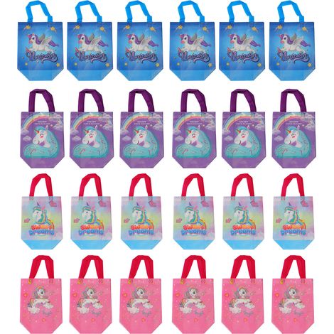 Lot de 24 sachets cadeaux à motifs de dessins animés, en non-tissé, parfaits pour les fêtes d'anniversaire d'enfants et les festivals. (1/5)