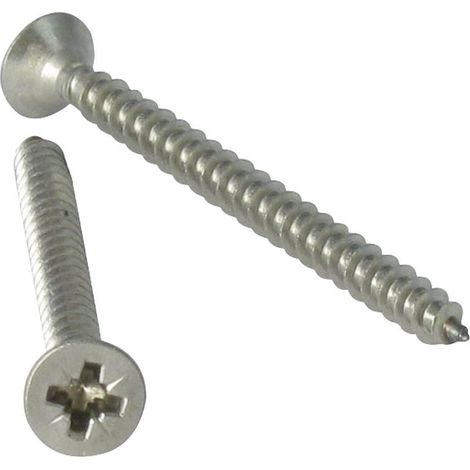 VBA Vis bois agglo Tête fraisée TF Pozi N°1 3X45 Filetage total Inox A4-1 pièce (1/5)