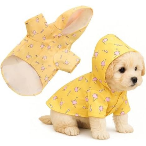 Imperméable Chien avec Capuche, Manteau de Pluie pour Chiens de Petite, Veste de Pluie Légère et Confortable pour Animaux de Compagnie, Taille M (1/5)