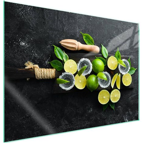 Plaque de protection en verre pour poêle 70x52 Fruits (1/5)