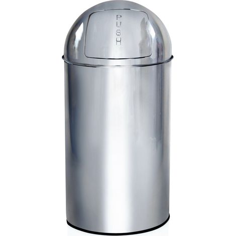 [NEUWERTIG] Hjh Office Abfallsammler Mülleimer Push 50 L Chrom Stahlblech Inneneimer B-Ware (1/2)
