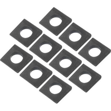 Lot de 10 rondelles carrées biseautées M10 de 2 à 5,2 mm d'épaisseur en acier au carbone uni pour matériel de fixation de nivellement de cale, noir (1/3)