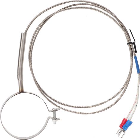 Thermocouple fileté haute sensibilité, large plage de mesure 0‑400°C, sonde de contrôleur de température multi-tailles pour usage industriel, 1 mètre (1/5)