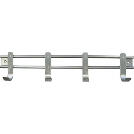 HSI Garderobenleiste, mit 4 Haken, Edelstahl, 360x75mm, 1 STK