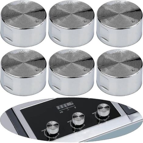 Lot de 6 boutons de cuisinière à gaz en métal de 6 mm, universels, pour four et plaque de cuisson - DF (1/5)