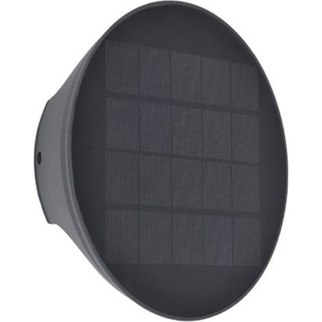 Lámpara de pared solar para exteriores Beam Solar, color gris, LED, 9W, 3000K, IP54. (1/5)
