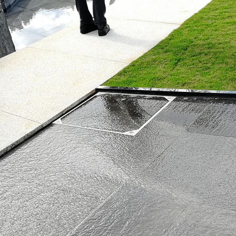 Schachtabdeckung Auspflasterbar Alu Außenmaß: 50x50x5.5cm Schachtdeckel Befliesbar mit Dichtung Kanaldeckel mit Rahmen für Innen/Außen Geruchsdicht Wasserdicht Rostfrei Leicht
