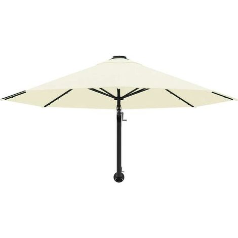 Parasol mural sable 300 cm en métal – Protection solaire pour balcon, terrasse et extérieur, durable (1/5)