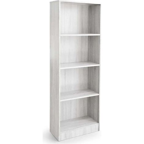 Libreria legno Atena 4 Ripiani 60x24x170 cm bianco legno