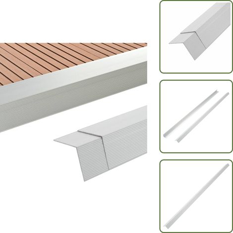 Cornière de terrasse 5 pcs Aluminium 170 cm Argenté - Cornière De Terrasse - Angle De Terrasse - Finition Terrasse - Aluminium - Terrasse Extérieure (1/5)