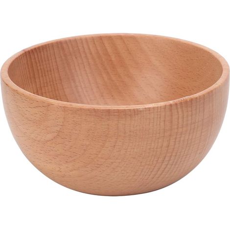 Bol à Soupe en Bois Naturel à Bord Lisse, Bol Salade de Riz fabriqué la Main, de Salle Manger Camping Léger pour la Cuisine Domicile, le Restaurant, les Rep (Taille moyenne 12 6 cm) (1/5)