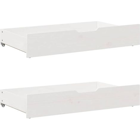 Under-Bed Drawers 2 pcs White 95x55x17 cm Solid Wood Pine vidaXL