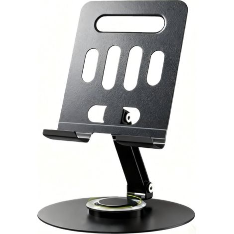 Support de bureau multifonctionnel pour téléphones portables, angle réglable, compatible avec les tablettes, base stable, noir. (1/2)