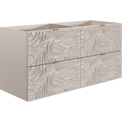 Mobile sotto lavabo sospeso testurizzato Beige 120 cm - RINAREL