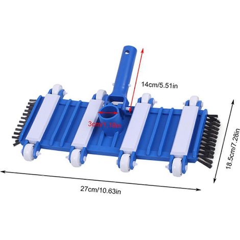 2 pièces 14 pouce Weighted aspirateur de piscine Head avec Roues latéral brosse flexible aspirateur de piscine Head pour Pond Spa Tub nettoyage (1/5)