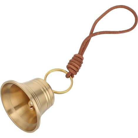 Sonnette Vintage en Laiton Massif à Suspendre Petite Cloche Décorative pour Poignée de Porte Ornemente Rétro Maison et Jardin Clochette Métallique Son Apaisant (1/5)