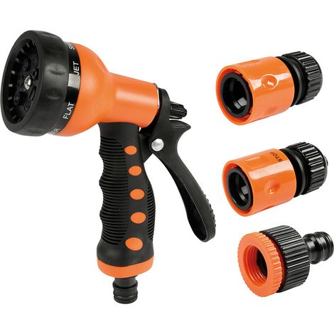 Pistola Irrigazione da Giardino 7 Getti Acqua Regolabile Doccia Soffione Esterno (1/7)