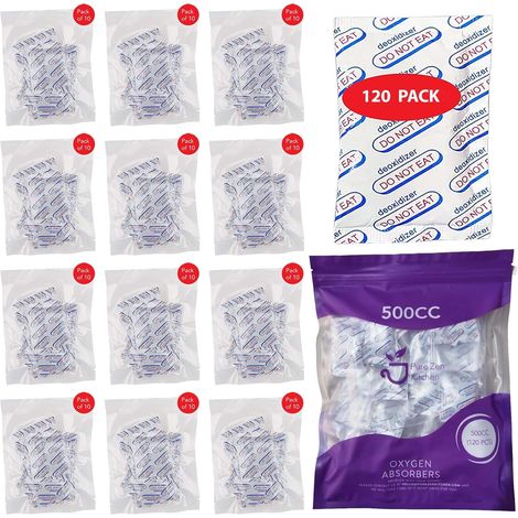 Sauerstoffabsorber, 120er-Packung, 500 ml, lebensmittelecht zur Lebensmittelkonservierung