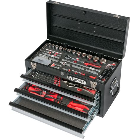 Caja de herramientas ULTIMATE equipada - 3 cajones y bandeja - 114 piezas - KS TOOLS - 922.0100