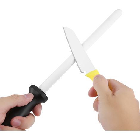 Bâton de rodage en céramique de 8 pouces pour aiguiser couteaux et ciseaux de cuisine (1/5)